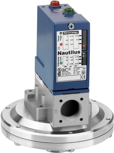 Telemecanique XMLB001R2S11 Pressure Switch, 0.05–1 bar