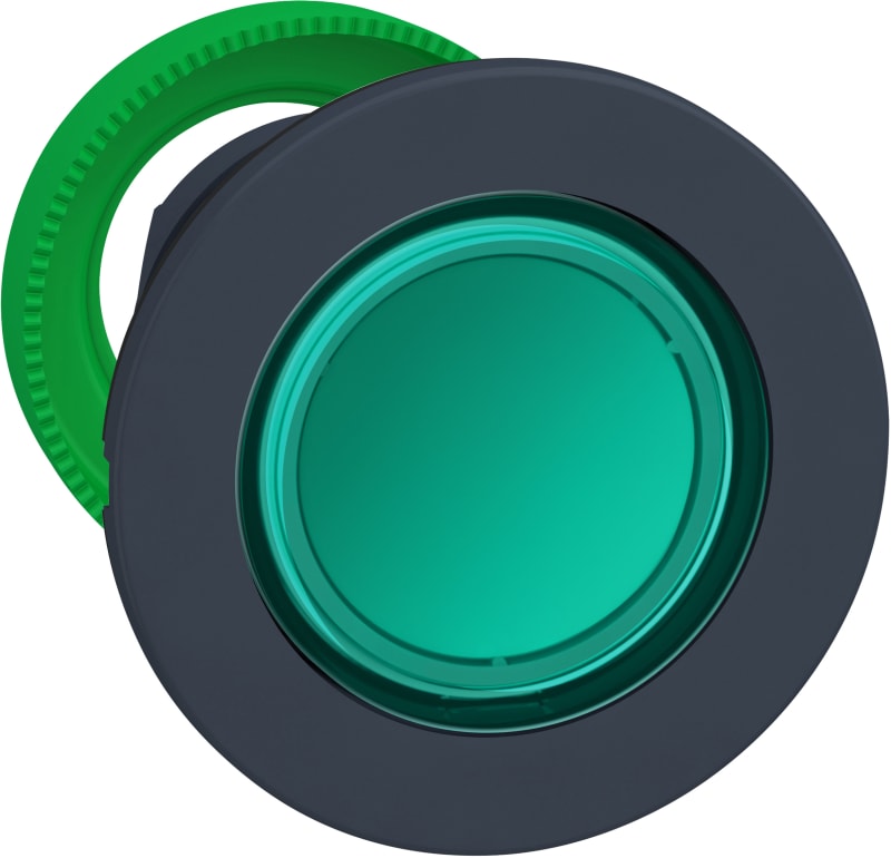 Push-button flush green f/etiket (ZB5FA38)