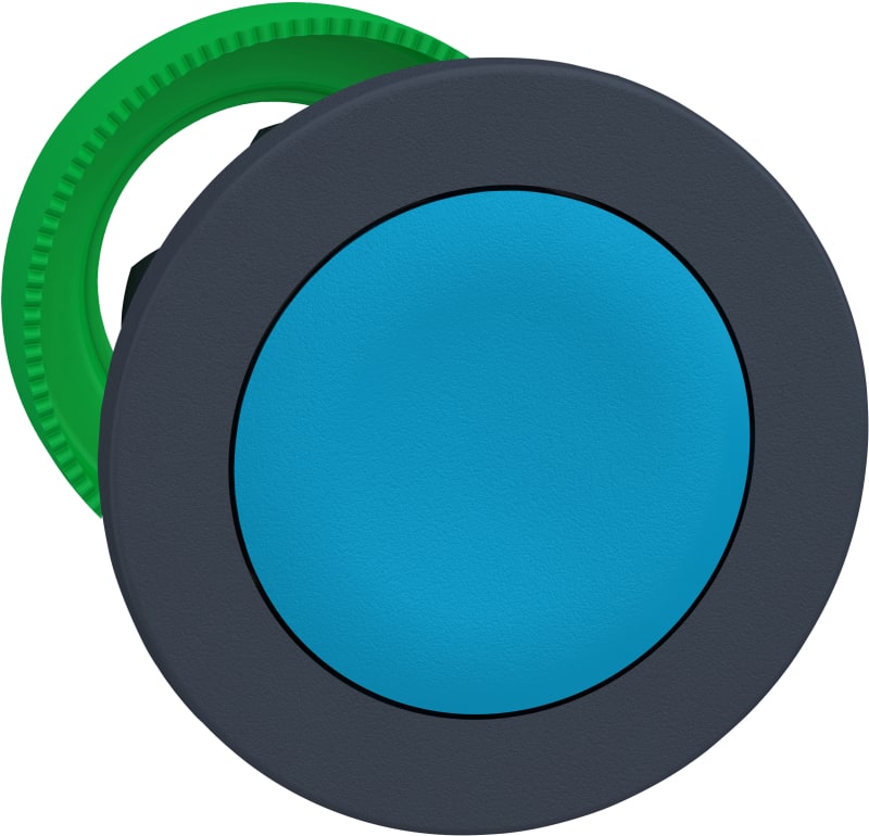 Schneider Electric Flush mounted push button head, Harmony XB5, plastic, blue, 30mm, spring return, unmarked ZB5FA6