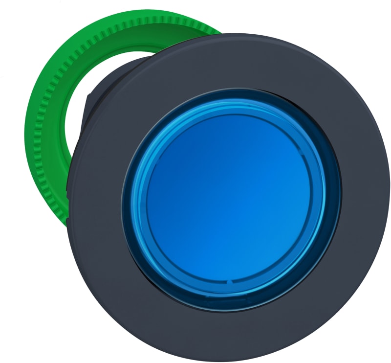 Push-button flush blue f/label (ZB5FA68)