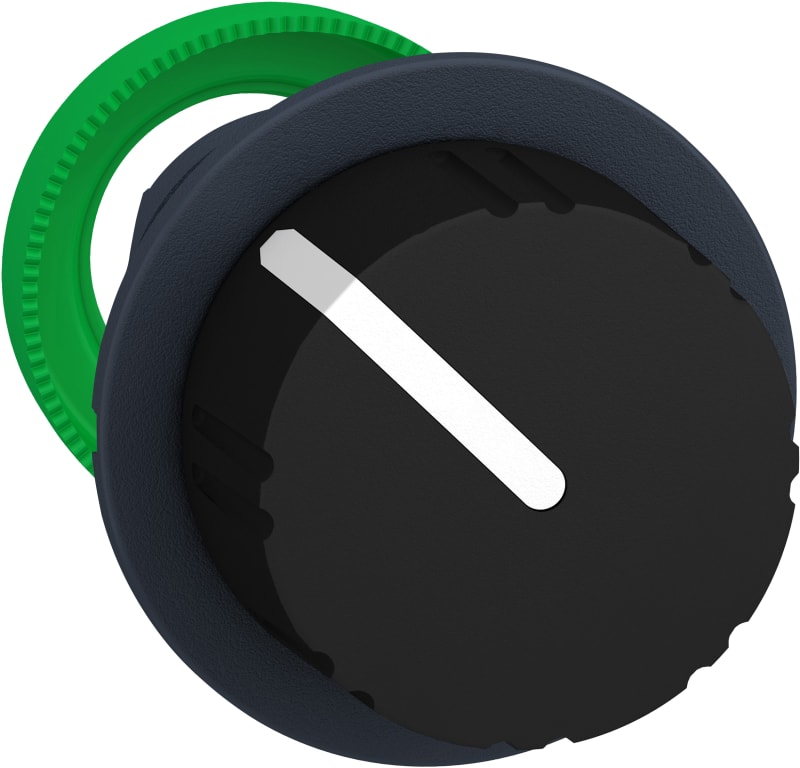 Schneider Electric flush mounted black selector switch head knurled knob 2 pos stay put ZB5FD29
