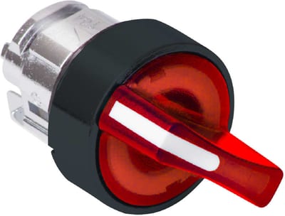 Selector switch with LIGHT 3POS.RET.H/V RED