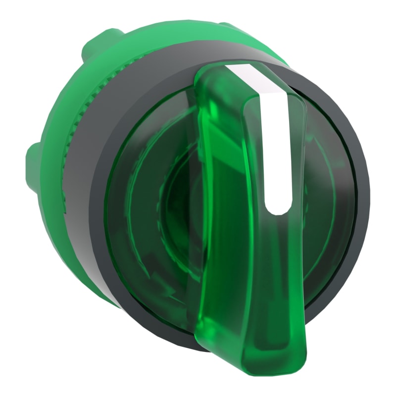 Selector switch with LIGHT 3POS.RET.H Green (ZB5AK1833)