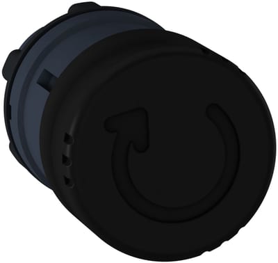 Mushroom Head Push/turn Black Ø30mm