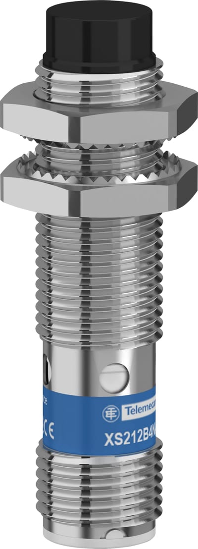 Telemecanique OsiSense XS212B4PAM12 Inductive Proximity Sensor — M12 barrel, Sn 8 mm, PNP, NO, M12 connector (4-Pin)