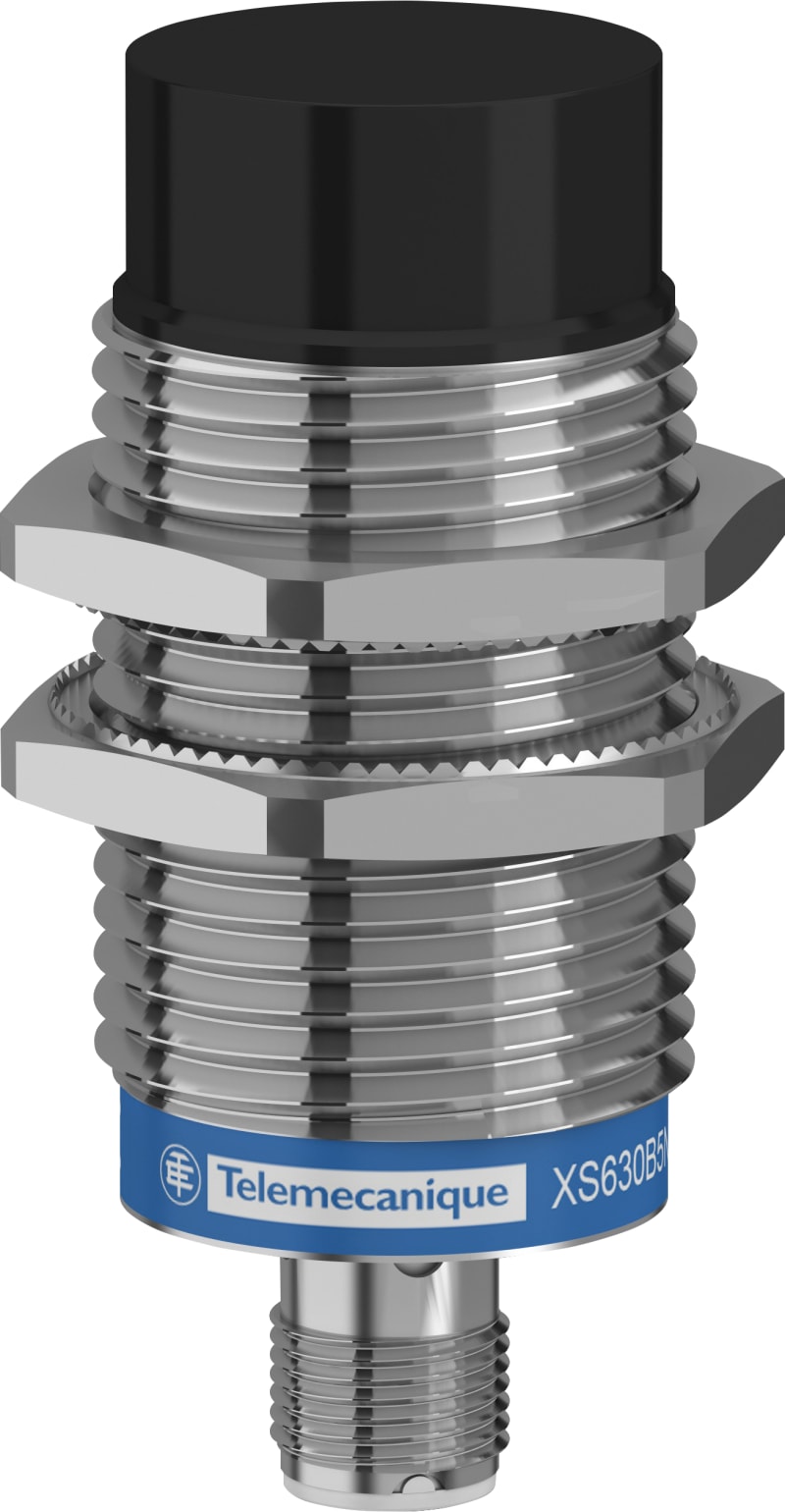 Telemecanique OsiSense XS630B5PAM12 Inductive Proximity Sensor — M30 barrel, Sn 30 mm, PNP, NO, M12 connector (4-Pin)