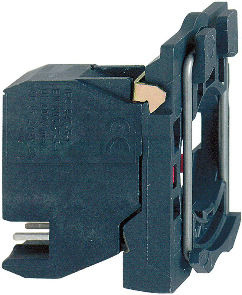 Schneider Electric Complete body/contact assembly, Harmony XB5, XB4, single contact block with body/fixing collar 2NC plug in connector ZB5AZ1044