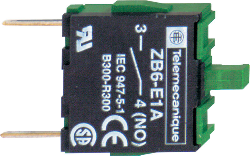 Contact Block Loddepin Silver 1NO (ZB6E1A)