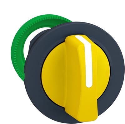 Schneider Electric flush mounted yellow selector switch head 3 pos return center ZB5FD505