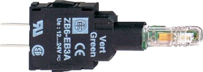 Schneider Electric green light block with body/fixing collar with integral LED 12...24V ZB6EB3A