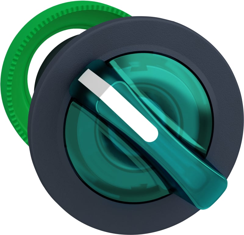 Selector switch flush for LED 2 pos green (ZB5FK1233)