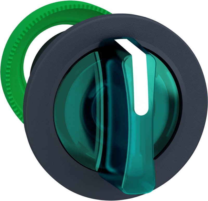 Selector switch flush for LED 3 pos green (ZB5FK1833)