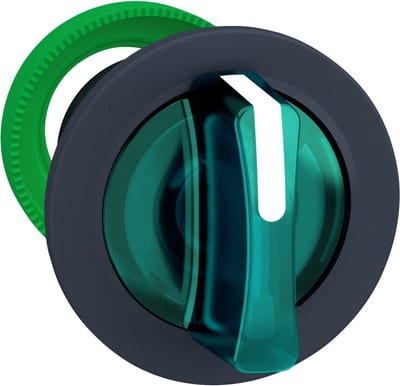 Selector switch flush for LED 3 pos green (ZB5FK1833)