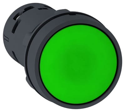 Push-button spring return NO - Green