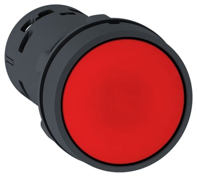 Push-button spring-return NO+NC - Red
