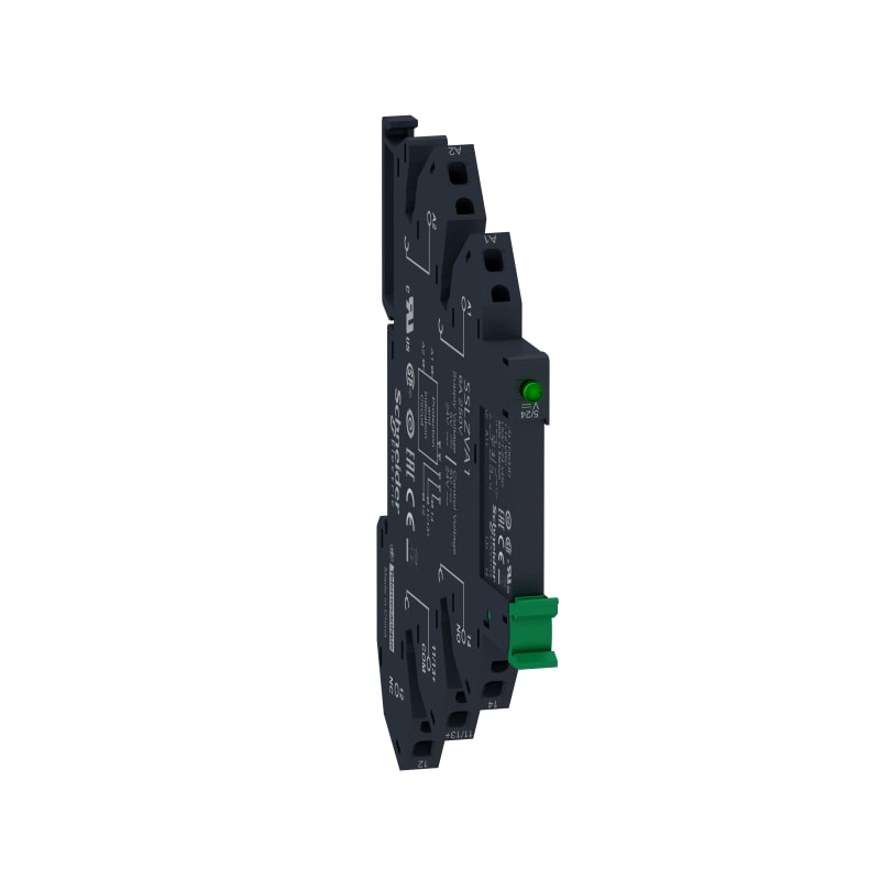 Schneider Electric Harmony, Solid state relay pre assembled, 3.5 A, DC switching, spring sockets, input 4…12 V DC, output 1...24 V DC SSL1D03JDPR