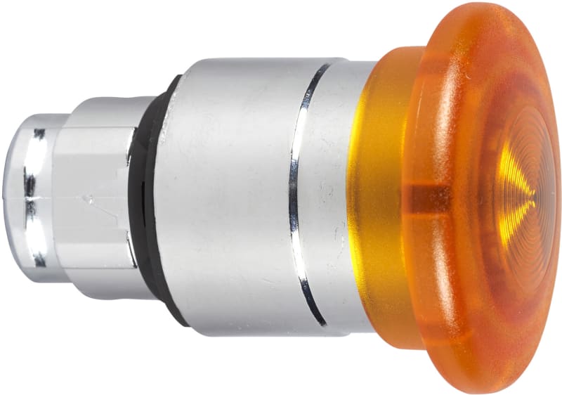 Illuminated mushroom pushbutton impulse yellow (ZB4BW453)