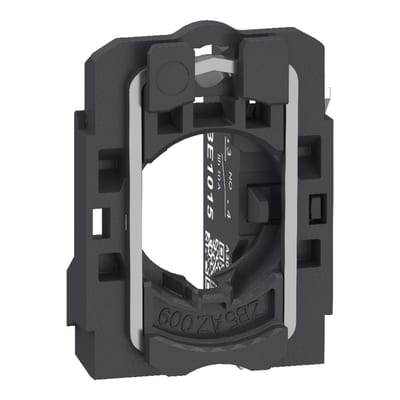 Schneider Electric Complete body contact assembly, Harmony XB5, single contact, with fixing collar, plastic, 1NO, compact push in terminals ZB5AZ1015