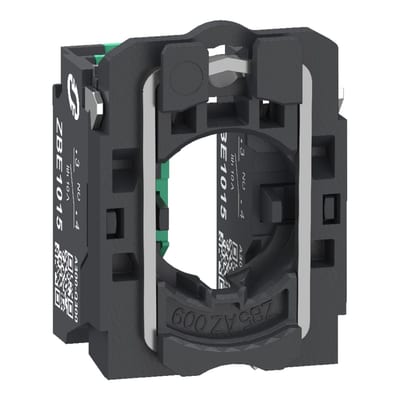 Schneider Electric Complete body contact assembly, Harmony XB5, single contact, with fixing collar, plastic, 2NO, compact push in terminals ZB5AZ1035