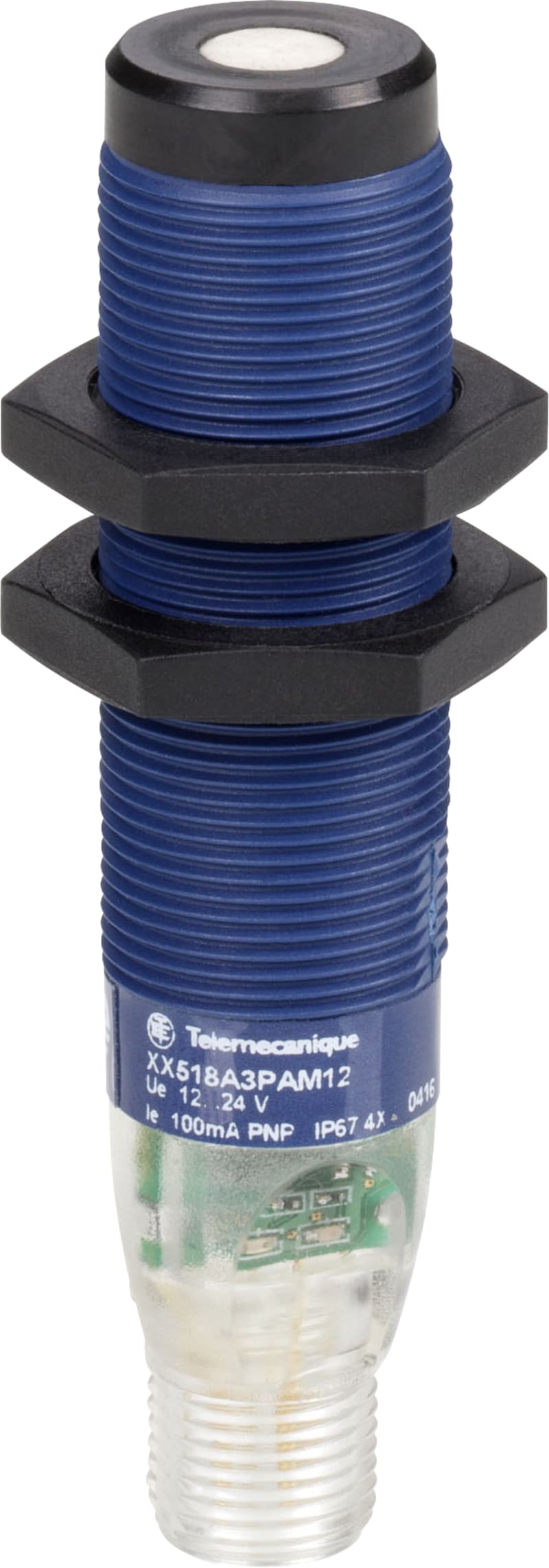 Telemecanique XXB18A3PAM12 Ultrasonic Sensor (Reflex) M18, PNP, NO, Range 0.5 m, M12 connector
