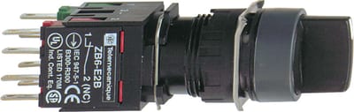 Schneider Electric Selector switch, Harmony XB6, black round, 16mm, 3 positions, stay put, 1NO + 1NC XB6AD235B