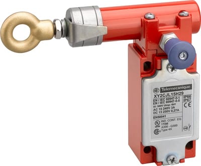 Telemecanique XY2CJL17H29 Emergency Stop Rope Pull Switch, 30 m Rope Span, 2 NC, M20 entry