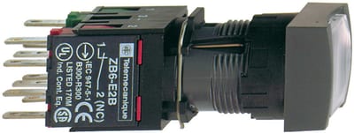 Push-button with light white square