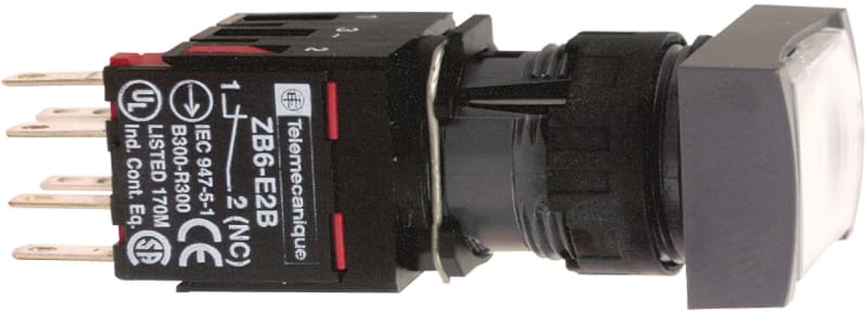 Push-button with light white rektang (XB6DW1B1B)