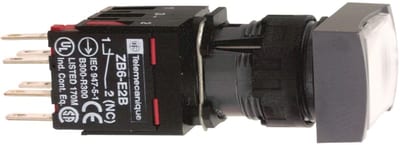 Push-button with light white rektang
