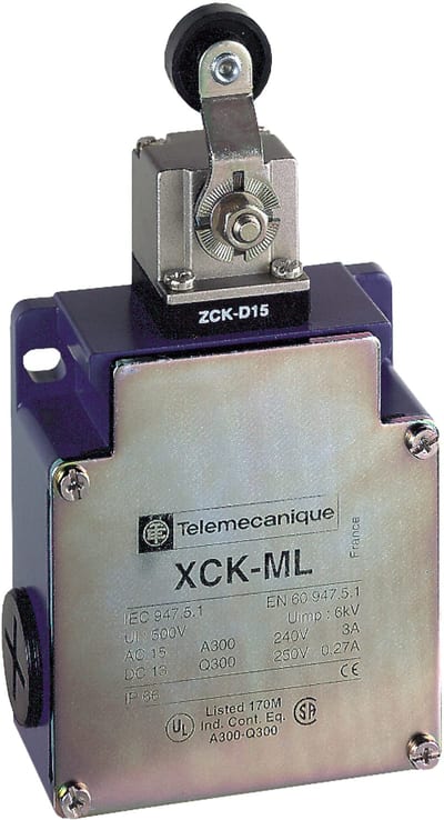 Telemecanique XCKML115H29 Limit Switch, Roller Lever Arm, M20 entry