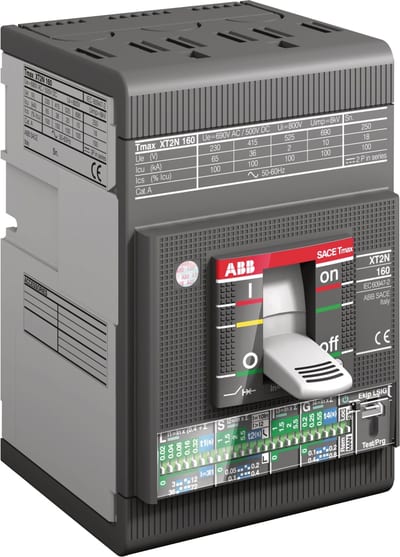 ABB SACE Tmax XT2N 160 Moulded-Case Circuit Breaker — TMD R1,6, In=1.6 A, 3-Pole