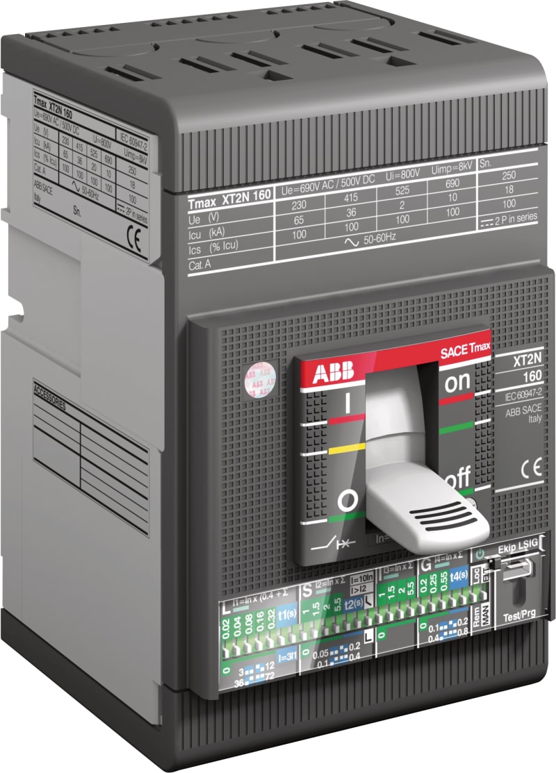 ABB SACE Tmax XT2N 160 Moulded-Case Circuit Breaker — TMD R16, In=16 A, 3-Pole