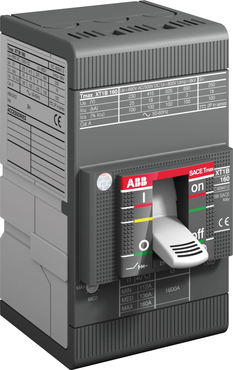 ABB SACE Tmax XT1C 160 Moulded-Case Circuit Breaker — TMD R63, In=63 A, 4-Pole