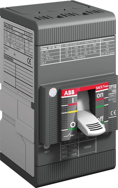 ABB SACE Tmax XT1C 160 Moulded-Case Circuit Breaker — TMD R125, In=125 A, 4-Pole