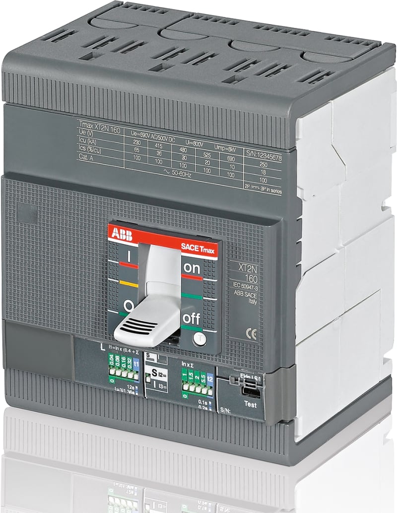 ABB SACE Tmax XT2S 160 Moulded-Case Circuit Breaker — Ekip LS/In, In=100 A, 4-Pole
