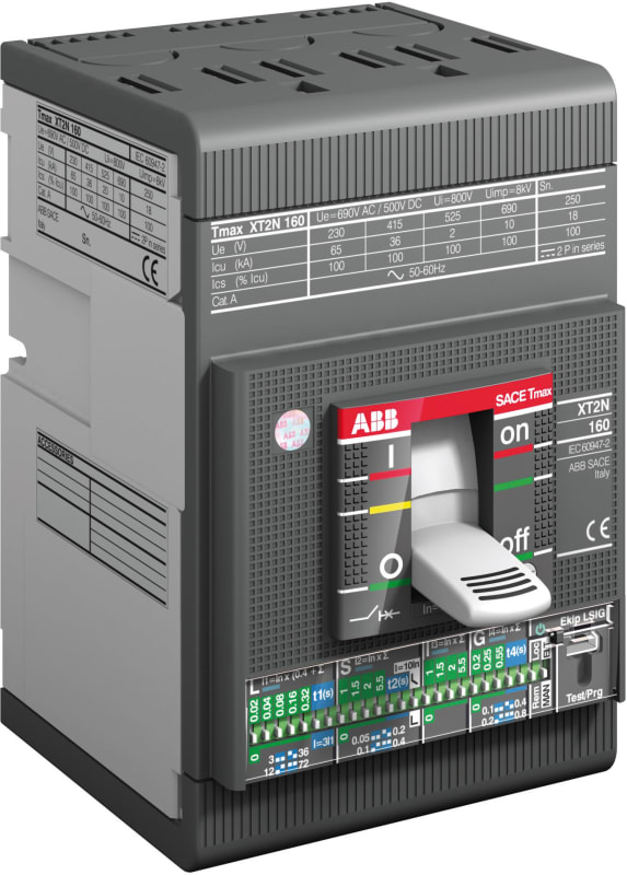 ABB SACE Tmax XT4N 250 Moulded-Case Circuit Breaker — Ekip LS/I, In=250 A, 4-Pole