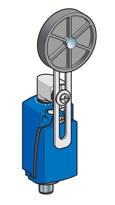 Telemecanique XCKD2149M12 Limit Switch, Adjustable-Length Roller Lever, Metal Body, M12 connector