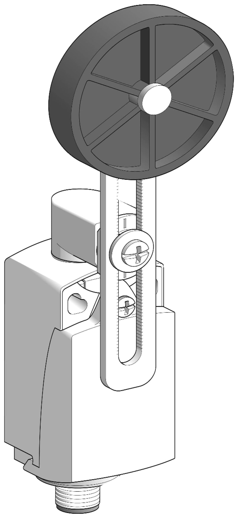 Telemecanique XCKP2149M12 Limit Switch, Adjustable-Length Roller Lever, Plastic Body, M12 connector