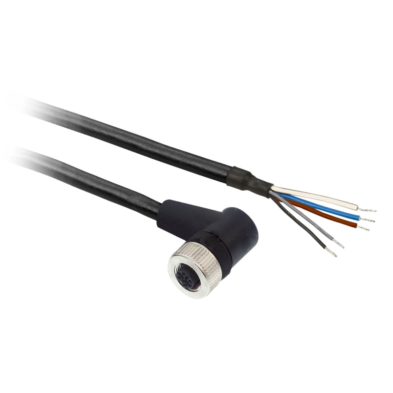 Telemecanique XZCP12V12L5 Sensor Cable, M12 female, 5-pin, PUR, 5 m