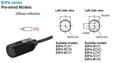 M18,PLASTIC,DIR10CM,PNP,2M Cable (E3FADP11)