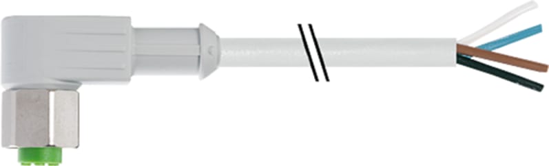 M12 male 90° A-cod. with cable F&B PVC 4X0.34 gy UL/CSA 5M (7014-12101-2140500)
