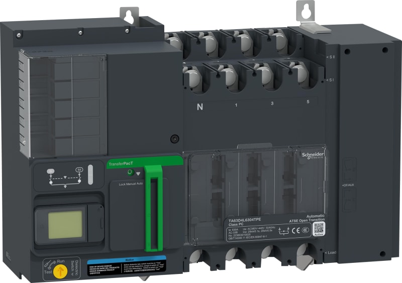 Schneider Electric TransferPacT Active Automatic, 500A, 400V, 4P, LCD, frame 630A TA63D4L5004TPE