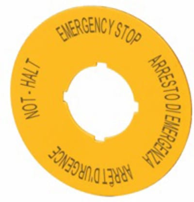 Emergency stop marking tag, RMQ (M22-XBK11)