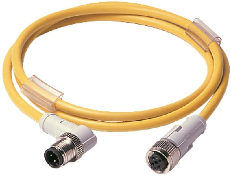 Eaton Connecting Cable, 4-Pole, DC, M12 Straight Coupling to Angled Plug, 3 m (CSDR4A4CY2203-D)