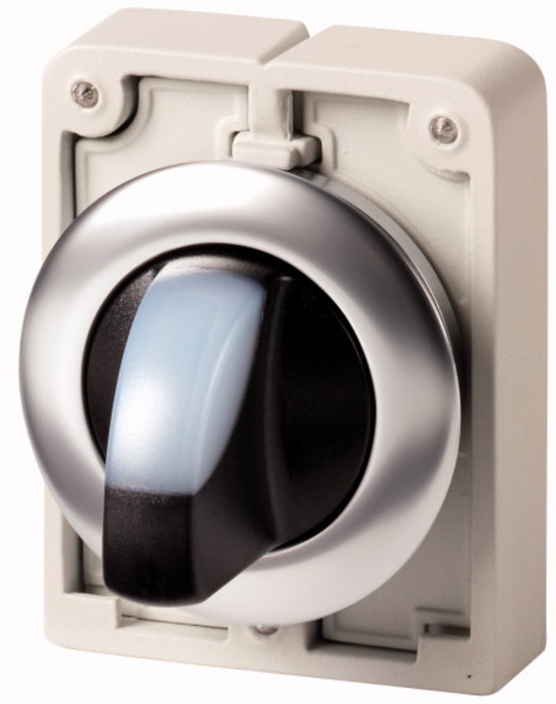 Rotary switch with light, Flat Front (M30C-FWLK-W)