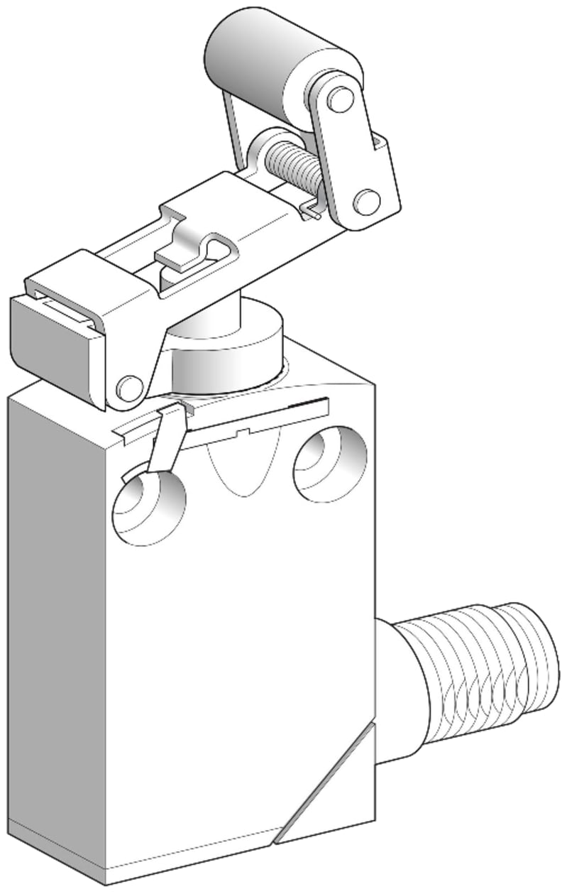 Telemecanique XCMD2124M12 Limit Switch, Spring-Return Lever Plunger, Metal Body, M12 connector