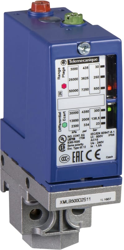 Telemecanique XMLB300D2S12 Pressure Switch, 22–300 bar
