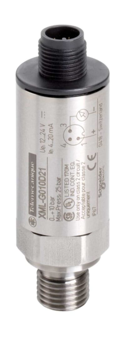Telemecanique XMLGM01D71 Vacuum Pressure Transmitter, −1–0 bar, 0–10 V