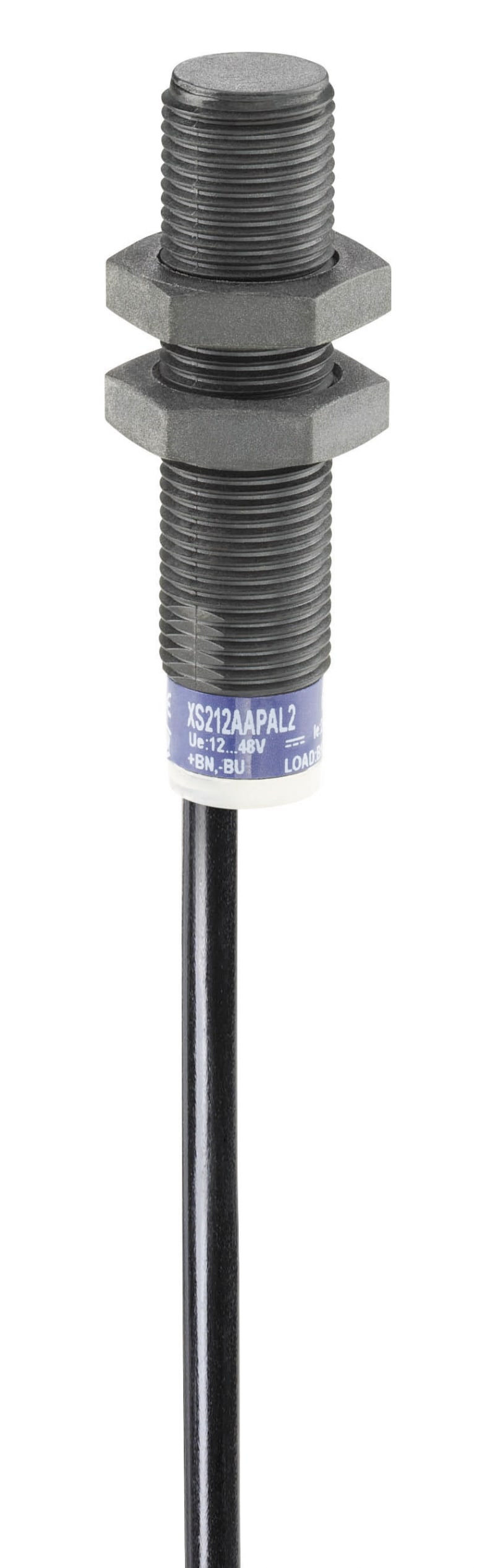 Telemecanique OsiSense XS512B1MAU20 Inductive Proximity Sensor — M12 barrel, Sn 2 mm, 2-Wire AC/DC, NO, pre-wired cable (2 m)