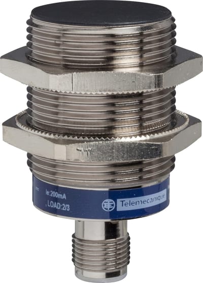 Telemecanique OsiSense XS630B3DAM12 Inductive Proximity Sensor — M30 barrel, Sn 15 mm, 2-Wire DC, NO, M12 connector (4-Pin)